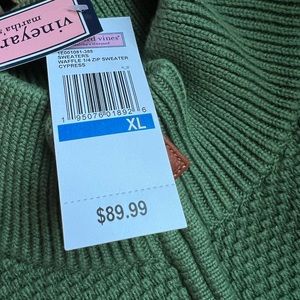 Vineyard Vines mens xl 1/4 zip sweater new with tags